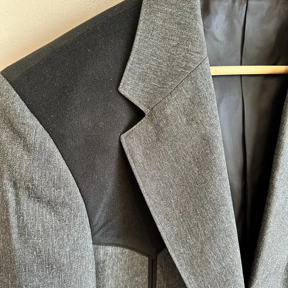 Circle S Vintage Western Suit Jacket Gray Black 44Long